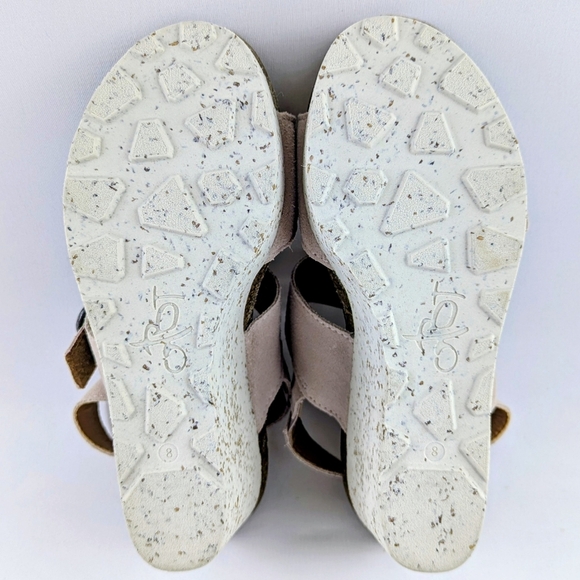 OTBT Peasant Wedge Platform Slingback Sandal Suede Leather Rosetta Blush 8 NWOB - Picture 10 of 13